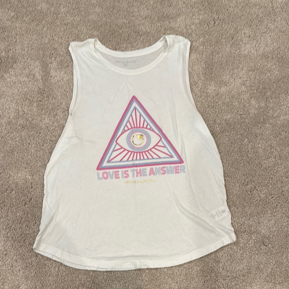 Spiritual Gangster Love is the Answer White tank- 2 available- women’s S & M